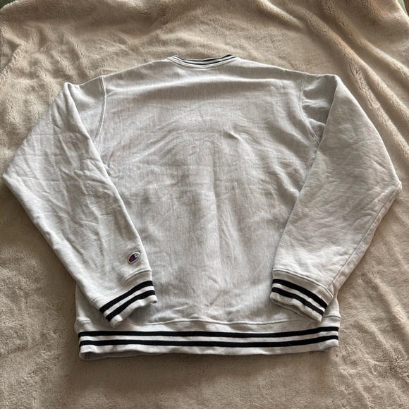 Miami University heather gray blue stripe long sleeve oversized Sweater cotton M - Picture 3 of 4